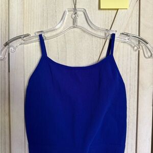Blue Ribbed crop Tank Top